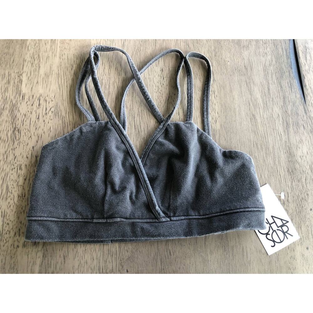 Chaser Vintage Collection Gray Strappy Bralette - S